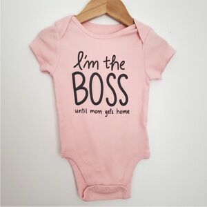 🆕️Baby Pink Boss Onesie Size 6-12M